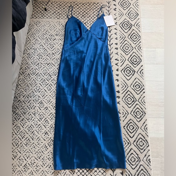 Cerulean Blue Slip Dress in Small - Picture 2 of 5
